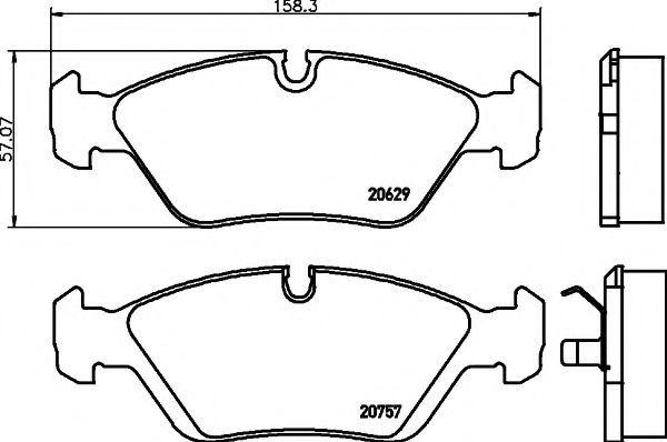 Комплект тормозных колодок, дисковый тормоз HELLA PAGID 8DB 355 006-511