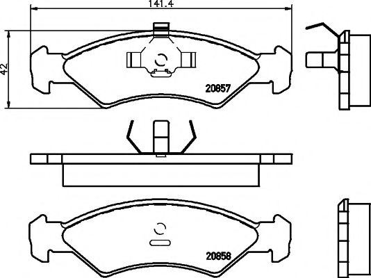 Комплект тормозных колодок, дисковый тормоз HELLA PAGID 8DB 355 007-311