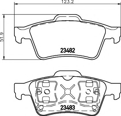 Комплект тормозных колодок, дисковый тормоз HELLA PAGID 8DB 355 009-121