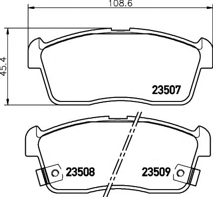 Комплект тормозных колодок, дисковый тормоз HELLA PAGID 8DB 355 009-631