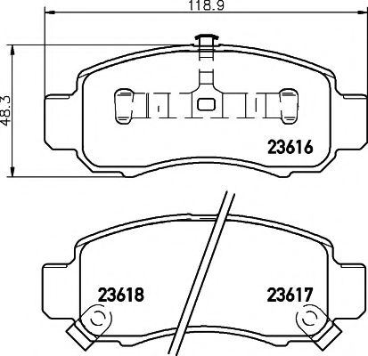 Комплект тормозных колодок, дисковый тормоз HELLA PAGID 8DB 355 009-711