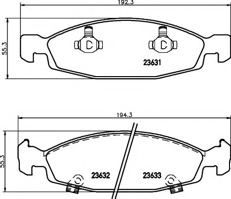 Комплект тормозных колодок, дисковый тормоз HELLA PAGID 8DB 355 009-881