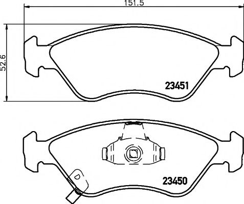 Комплект тормозных колодок, дисковый тормоз HELLA PAGID 8DB 355 009-931