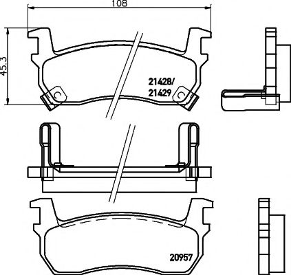 Комплект тормозных колодок, дисковый тормоз HELLA PAGID 8DB 355 010-421