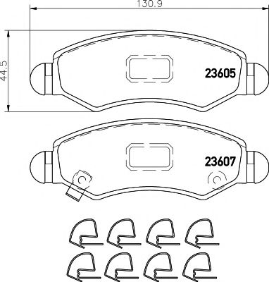 Комплект тормозных колодок, дисковый тормоз HELLA PAGID 8DB 355 011-691