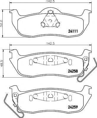 Комплект тормозных колодок, дисковый тормоз HELLA PAGID 8DB 355 012-181