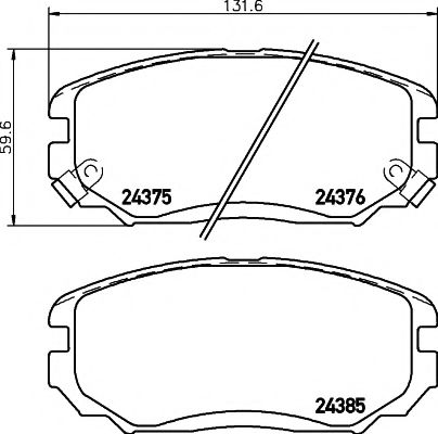 Комплект тормозных колодок, дисковый тормоз HELLA PAGID 8DB 355 012-461