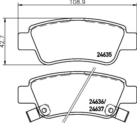 Комплект тормозных колодок, дисковый тормоз HELLA PAGID 8DB 355 013-591