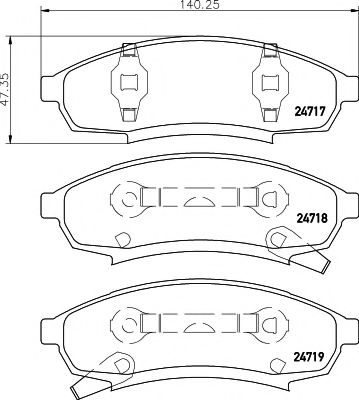 Комплект тормозных колодок, дисковый тормоз HELLA PAGID 8DB 355 014-281