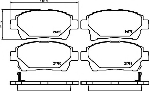 Комплект тормозных колодок, дисковый тормоз HELLA PAGID 8DB 355 014-601