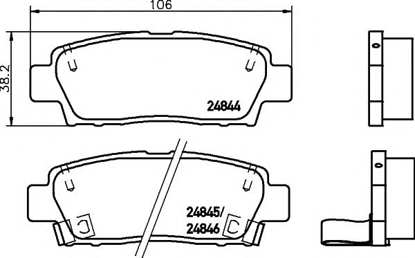 Комплект тормозных колодок, дисковый тормоз HELLA PAGID 8DB 355 014-771
