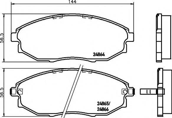 Комплект тормозных колодок, дисковый тормоз HELLA PAGID 8DB 355 014-931