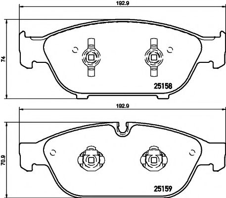 Комплект тормозных колодок, дисковый тормоз HELLA PAGID 8DB 355 016-031