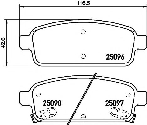 Комплект тормозных колодок, дисковый тормоз HELLA PAGID 8DB 355 015-221