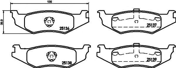 Комплект тормозных колодок, дисковый тормоз HELLA PAGID 8DB 355 015-631