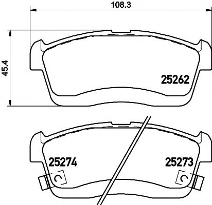 Комплект тормозных колодок, дисковый тормоз HELLA PAGID 8DB 355 015-811