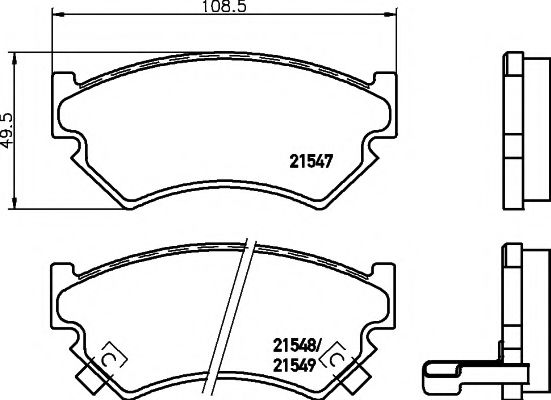 Комплект тормозных колодок, дисковый тормоз HELLA PAGID 8DB 355 016-321