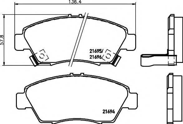 Комплект тормозных колодок, дисковый тормоз HELLA PAGID 8DB 355 016-461