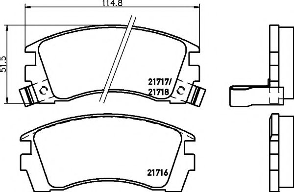 Комплект тормозных колодок, дисковый тормоз HELLA PAGID 8DB 355 016-551