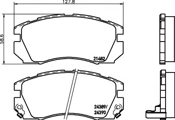 Комплект тормозных колодок, дисковый тормоз HELLA PAGID 8DB 355 016-881