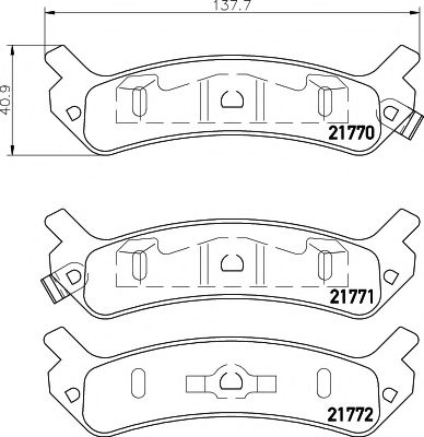 Комплект тормозных колодок, дисковый тормоз HELLA PAGID 8DB 355 016-901