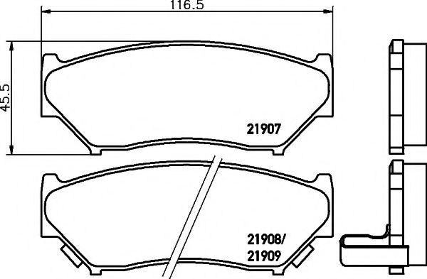 Комплект тормозных колодок, дисковый тормоз HELLA PAGID 8DB 355 016-911