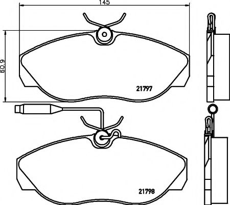 Комплект тормозных колодок, дисковый тормоз HELLA PAGID 8DB 355 018-141