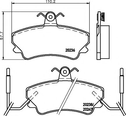 Комплект тормозных колодок, дисковый тормоз HELLA PAGID 8DB 355 019-171
