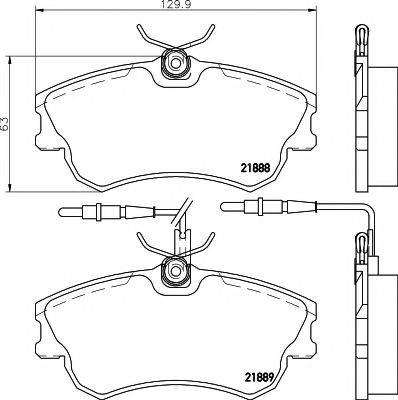 Комплект тормозных колодок, дисковый тормоз HELLA PAGID 8DB 355 019-261