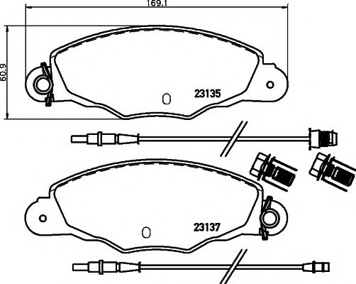 Комплект тормозных колодок, дисковый тормоз HELLA PAGID 8DB 355 019-331