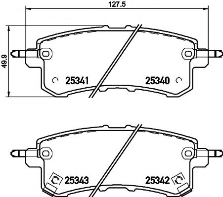 Комплект тормозных колодок, дисковый тормоз HELLA PAGID 8DB 355 019-541