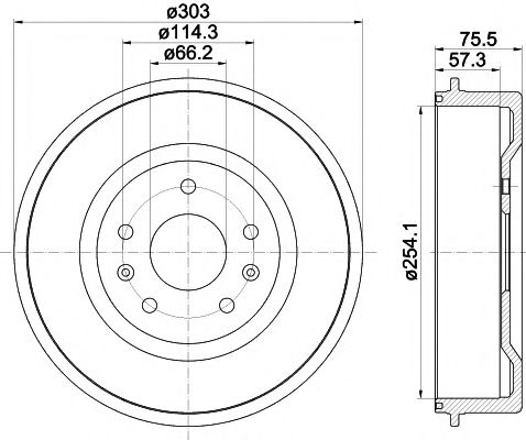 Тормозной барабан HELLA PAGID 8DT 355 301-731
