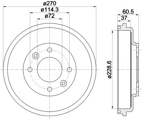 Тормозной барабан HELLA PAGID 8DT 355 301-741