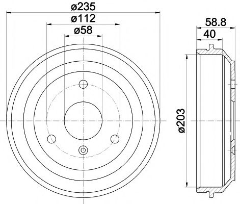 Тормозной барабан HELLA PAGID 8DT 355 301-851