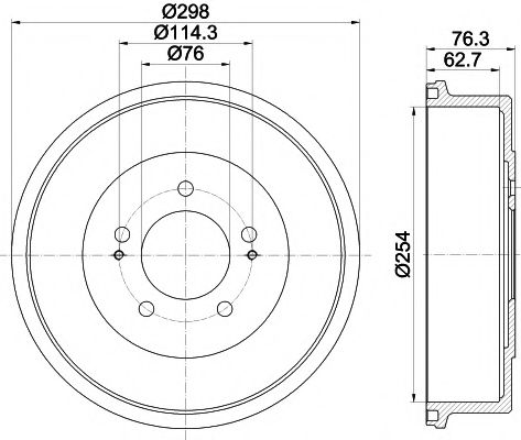 Тормозной барабан HELLA PAGID 8DT 355 301-861