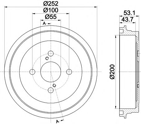 Тормозной барабан HELLA PAGID 8DT 355 301-901