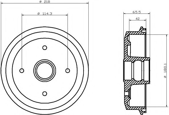 Тормозной барабан HELLA PAGID 60508
