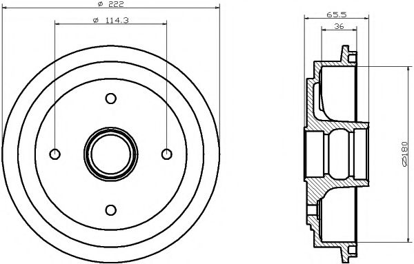 Тормозной барабан HELLA PAGID 60509