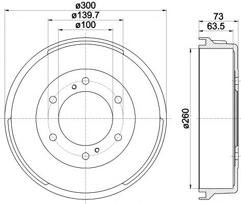 Тормозной барабан HELLA PAGID 8DT 355 302-361