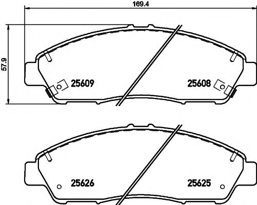 Комплект тормозных колодок, дисковый тормоз HELLA PAGID 8DB 355 020-211