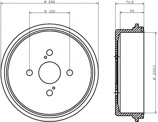 Тормозной барабан HELLA PAGID 8DT 355 302-111