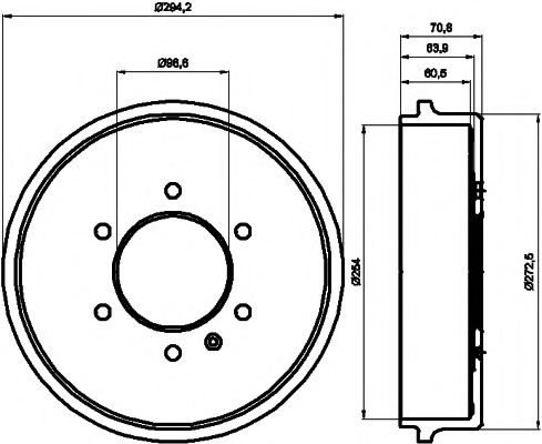 Тормозной барабан HELLA PAGID 8DT 355 302-181