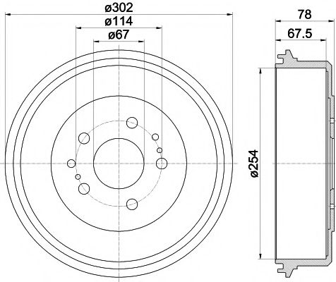 Тормозной барабан HELLA PAGID 8DT 355 302-201