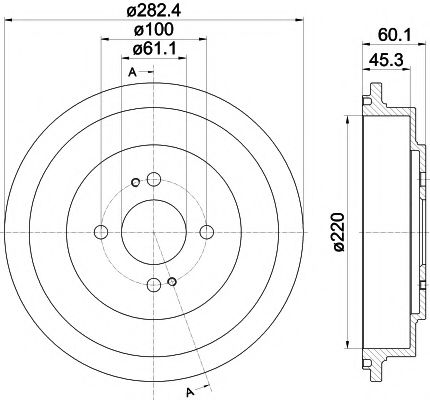 Тормозной барабан HELLA PAGID 8DT 355 302-391