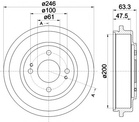 Тормозной барабан HELLA PAGID 8DT 355 302-401