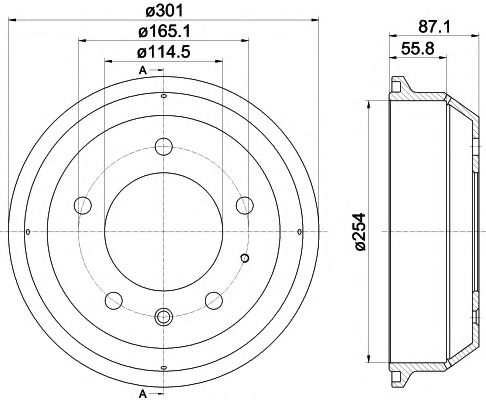 Тормозной барабан HELLA PAGID 8DT 355 302-441