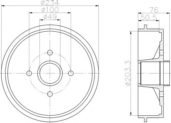 Тормозной барабан HELLA PAGID 8DT 355 302-221