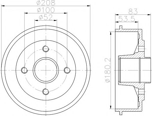 Тормозной барабан HELLA PAGID 8DT 355 302-231