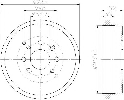 Тормозной барабан HELLA PAGID 8DT 355 302-241