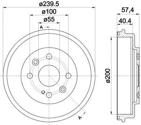 Тормозной барабан HELLA PAGID 8DT 355 302-491